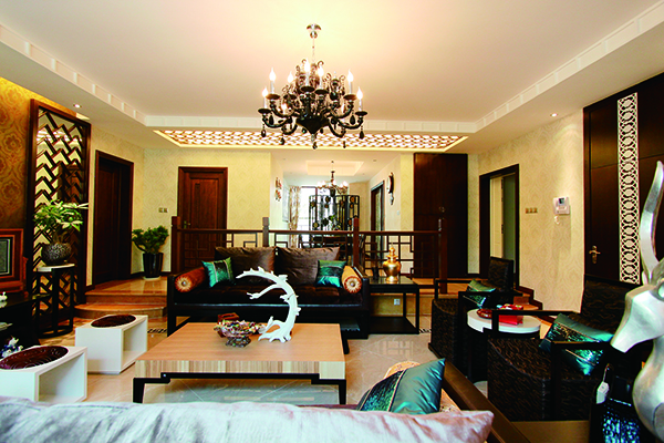 中天花園，簡約新中式家裝別墅樣板房