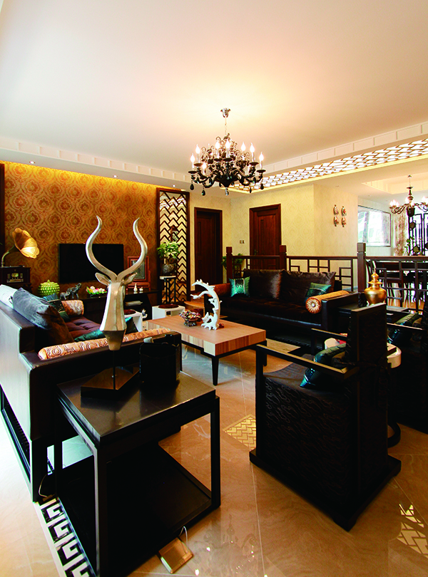 中天花園，簡約新中式家裝別墅樣板房