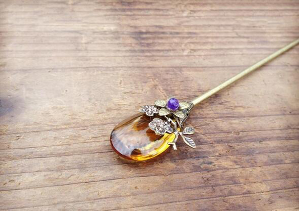 大水滴古典家佳樂文學(xué)盤發(fā)發(fā)簪單簪