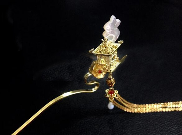 民族風流蘇宮燈祥云簪