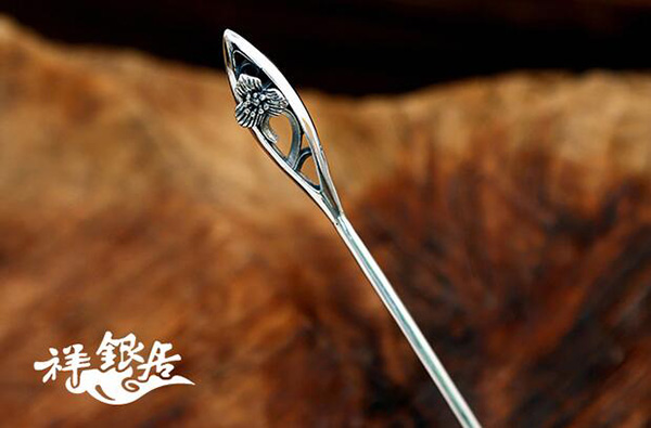 簡(jiǎn)約發(fā)簪 民族風(fēng)頭飾花朵銀簪