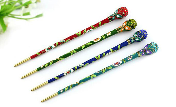 民族風(fēng)景泰藍發(fā)簪子發(fā)釵