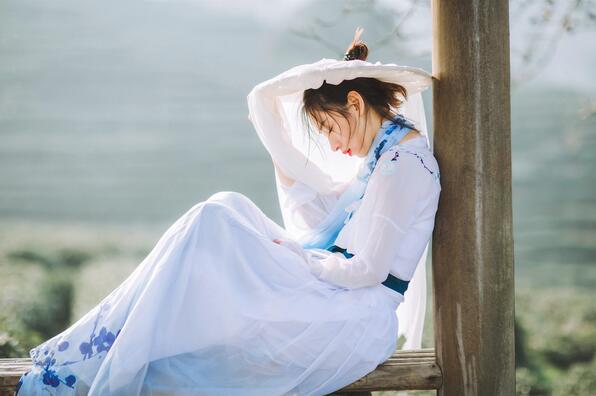古裝女子人像攝影，白衣女子攝影照片