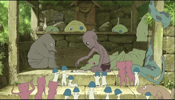 動漫圖片，《給桃子的信》女主與三只妖怪