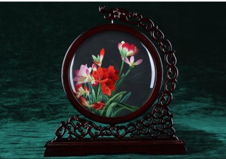 湘繡作品欣賞，湘魂楚韻針線間