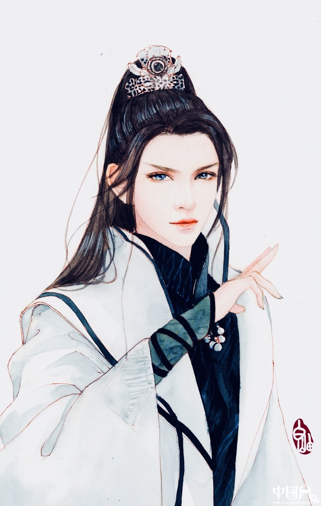 超詳細(xì)古風(fēng)美男上色步驟圖，可收藏做臨摹圖集