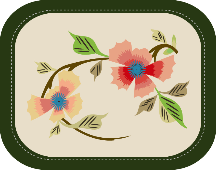 中國傳統(tǒng)刺繡圖案花卉系列五，矢量素材