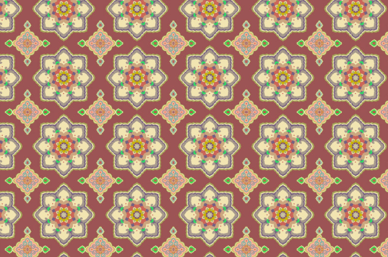 中國(guó)傳統(tǒng)織錦圖案與配色2，矢量素材AI圖片。