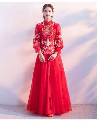 喜字中式禮服，唯美家佳樂文學(xué)新娘禮服