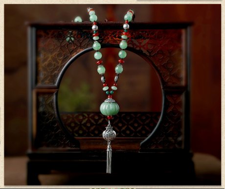 福運綿綿毛衣鏈，華美復古項鏈首飾