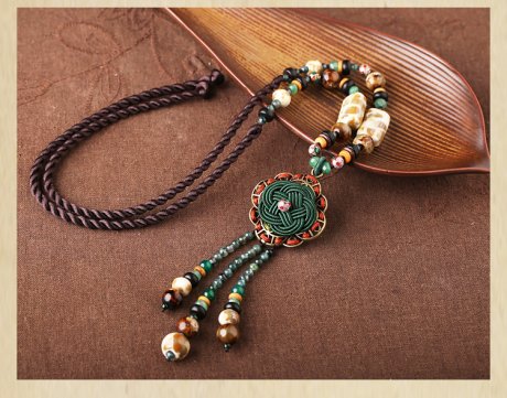 時尚家佳樂文學(xué)陶瓷流蘇毛衣鏈情愫項鏈