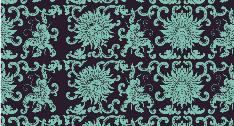 中國傳統(tǒng)彼岸花圖案與配色，矢量素材AI圖片