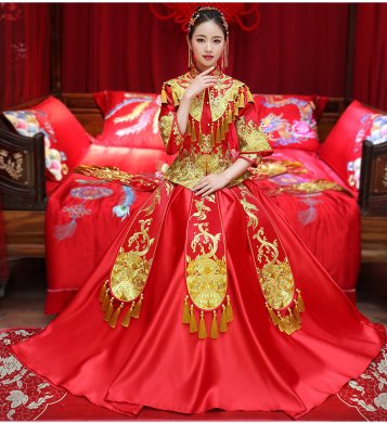 古韻悠揚(yáng)秀禾服中式禮服，奢華精致新娘禮服