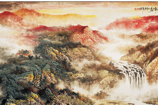 巍峨大氣的山水風(fēng)景水墨國(guó)畫作品欣賞