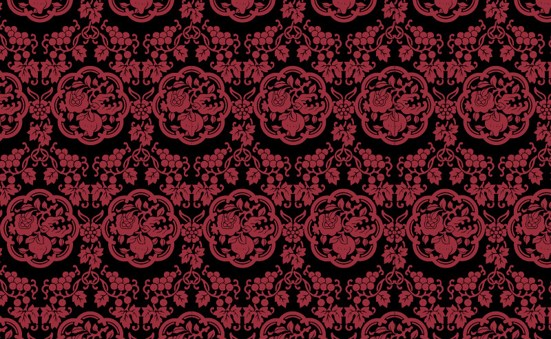 中國(guó)傳統(tǒng)織錦八瓣花圖案與配色，矢量素材AI圖片