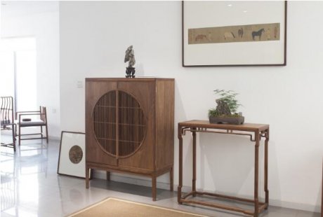 黑胡桃家具璞木禪意中式柜子。