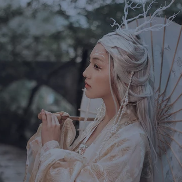 森林精靈文藝女生頭像，唯美古風真人頭像