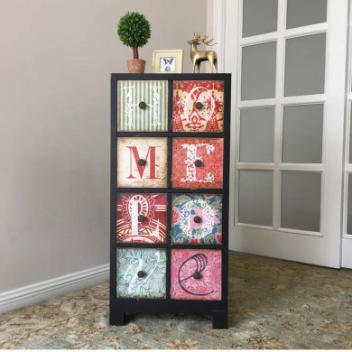 美式鄉(xiāng)村歐式玄關(guān)，復(fù)古多彩做舊收納儲物柜子