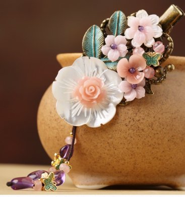 復(fù)古亦蝶花發(fā)夾夾，小清新氣質(zhì)淑女頭飾