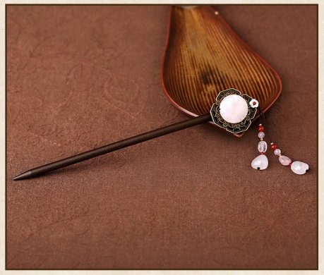 古風(fēng)淑女公主流蘇珠釵，岫玉發(fā)釵發(fā)簪頭飾