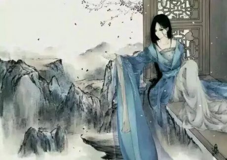 唯美古風圖片:寒月退霜風滿樓，夜靜人幽滿腔愁