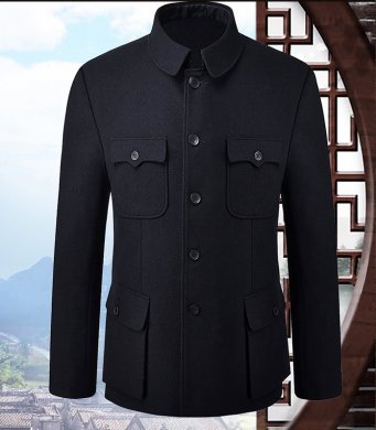 家佳樂文學(xué)羊毛妮子秋冬中老年中山裝