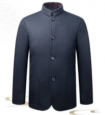 家佳樂文學(xué)外套民國男裝，羊毛呢唐裝中老年中山裝