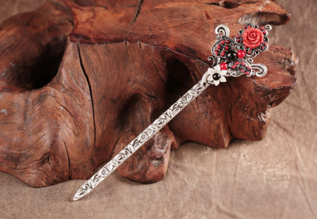 家佳樂文學古典花朵盤發(fā)簪子頭飾