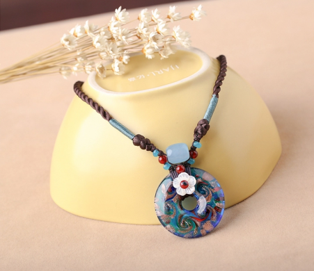 琉璃平安扣吊墜鎖骨鏈古風(fēng)項鏈?zhǔn)罪? / data-5ilu=