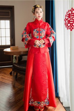 家佳樂(lè)文學(xué)精致刺繡中式禮服新娘禮服