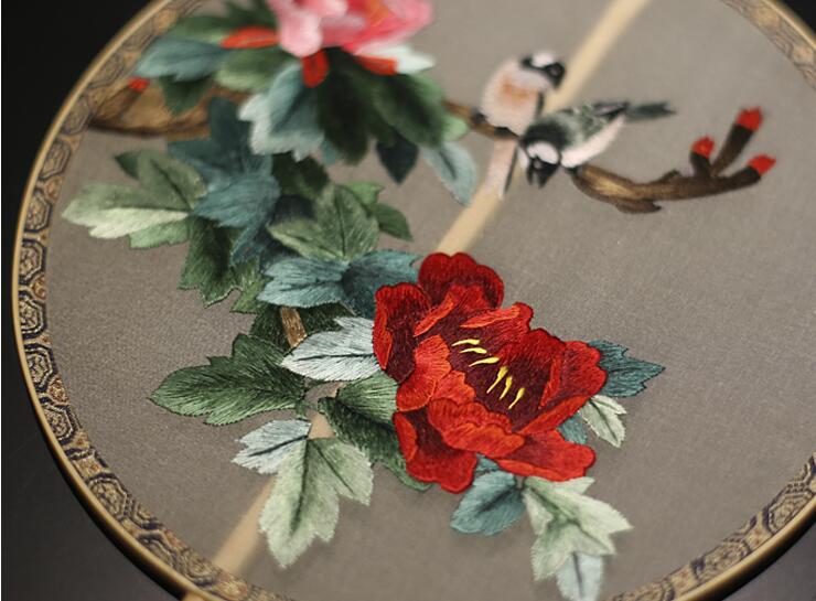 家佳樂(lè)文學(xué)手工刺繡真絲團(tuán)扇