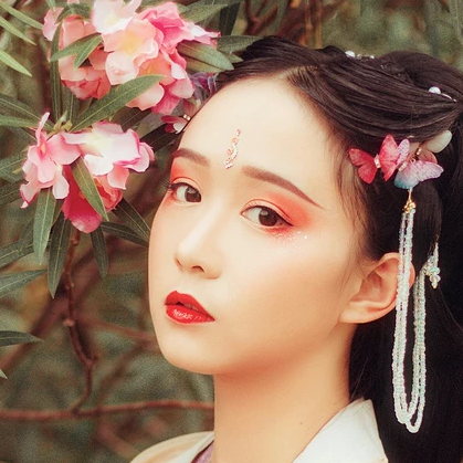 蝶蓮花女生頭像，唯美古風(fēng)真人頭像