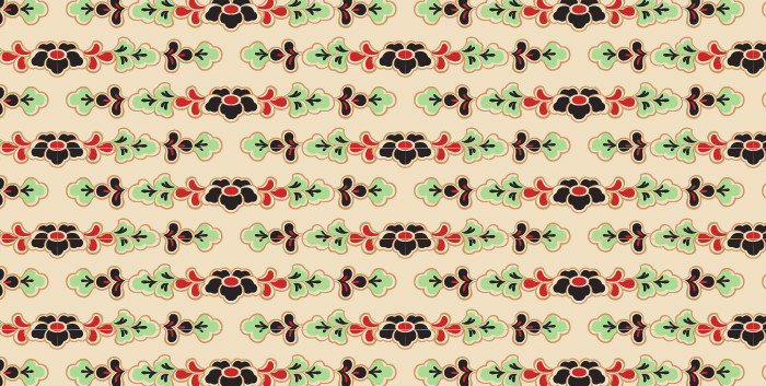 中國傳統(tǒng)唐代服飾穿枝花紋圖案六五，矢量素材