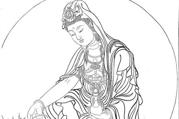 家佳樂文學(xué)繪畫技巧白描觀音圖