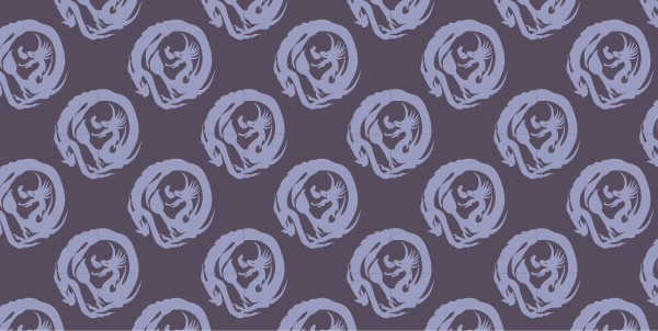 中國(guó)傳統(tǒng)唐代服飾祥云龍圖案，矢量素材