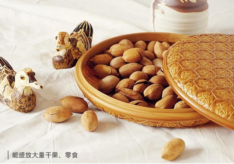 家佳樂文學(xué)家用竹編茶點收納雪花簞