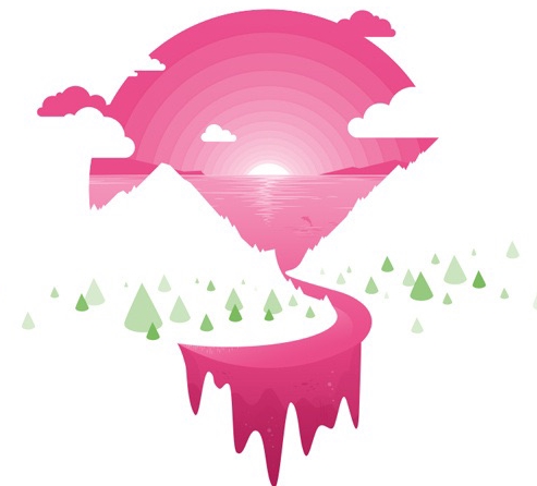 簡(jiǎn)約唯美漸變插畫(huà)繪制，風(fēng)景美如畫(huà)!