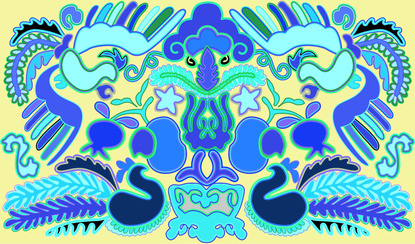 中國傳統(tǒng)刺繡對稱鳳凰圖案，矢量素材