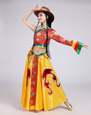 藏服唐古拉風(fēng)民族服裝，藏族少數(shù)民族服裝圖片