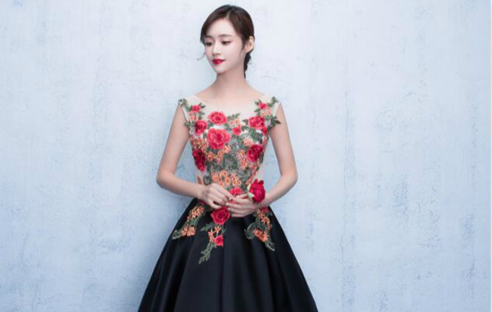 復(fù)古家佳樂文學(xué)蕾絲綁帶中式禮服