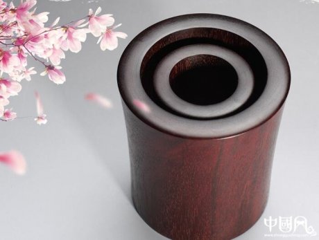 小葉紫檀筆筒，紅木筆筒