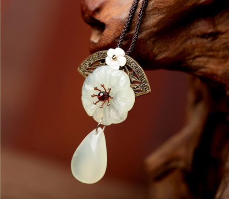 家佳樂文學(xué)飾品岫玉吊墜配飾項(xiàng)鏈