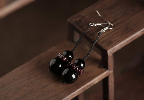 石榴石瑪瑙家佳樂(lè)文學(xué)古典長(zhǎng)款耳環(huán)首飾