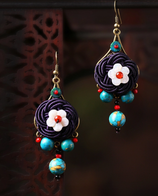 家佳樂文學(xué)手工耳環(huán)民族風(fēng)編織耳環(huán)