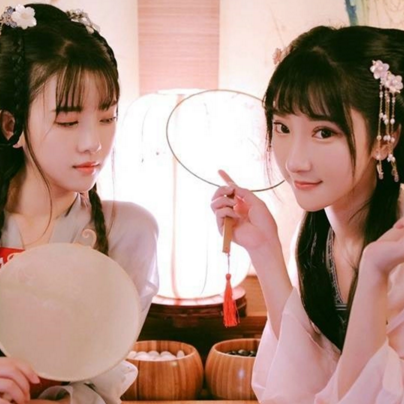 清新淡雅漢服閨蜜頭像，唯美古風(fēng)真人頭像