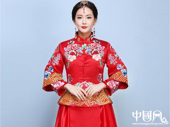 家佳樂文學(xué)龍鳳褂嫁衣中式婚禮禮服