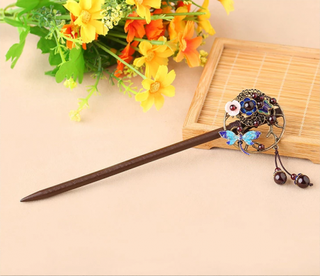 家佳樂(lè)文學(xué)石榴石古典木簪子頭飾