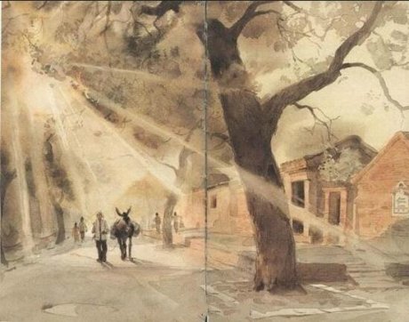 水彩畫家關(guān)維興《城南舊事》兒童繪本插畫