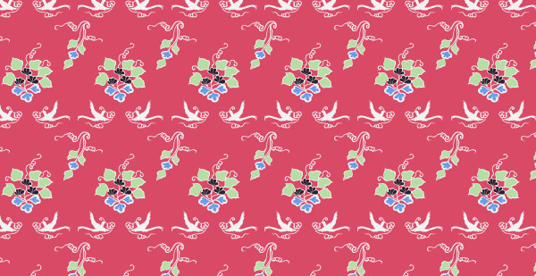 中國傳統(tǒng)唐代服飾穿枝花紋圖案三，矢量素材