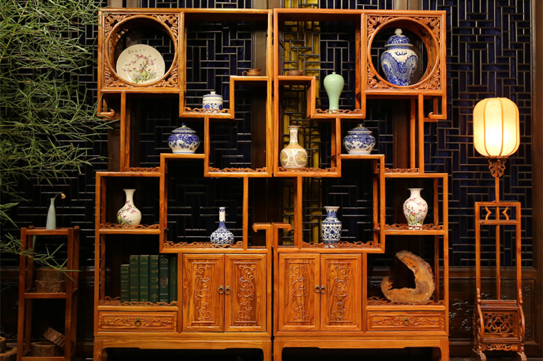 全實(shí)木中式隔斷仿古博古架，家具多寶閣格置物